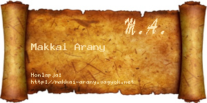 Makkai Arany névjegykártya